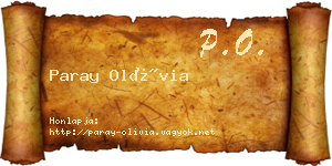 Paray Olívia névjegykártya